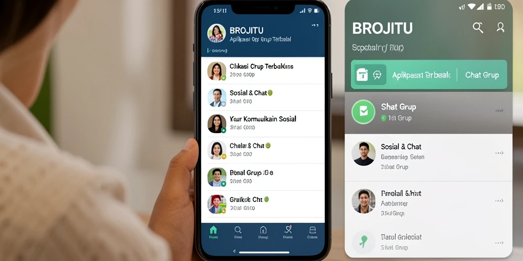 Antarmuka pengguna BROJITU yang intuitif untuk Chat Grup.