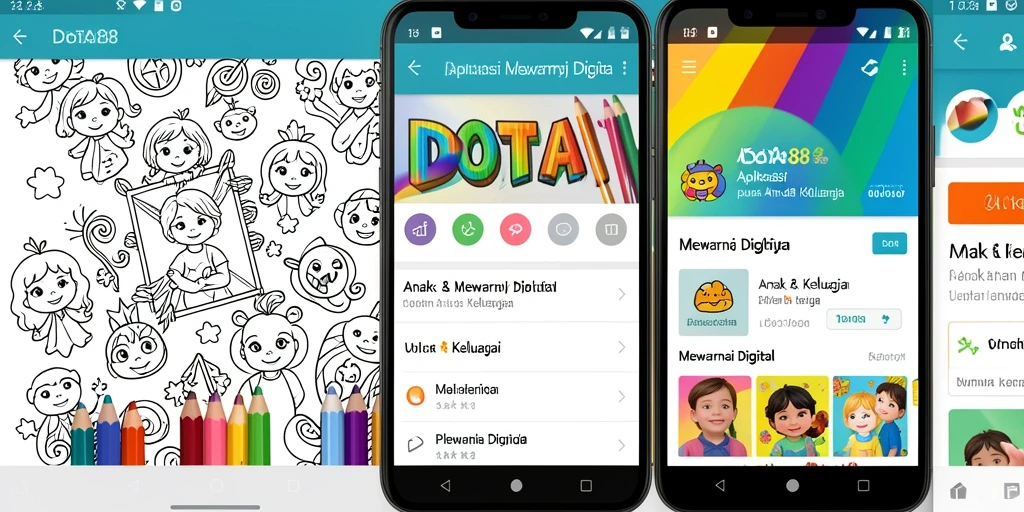 Screenshot utama DOTA88 menampilkan antarmuka aplikasi Mewarnai Digital yang ramah pengguna.