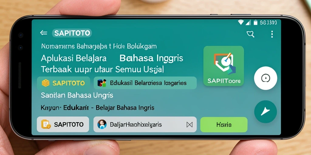 Antarmuka pengguna yang menarik dan fungsional untuk belajar Bahasa Inggris.