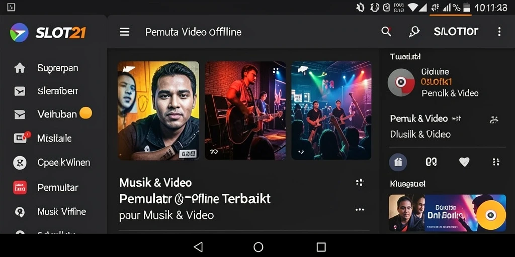 Tampilan antarmuka SLOT21 yang intuitif untuk Pemutar Video Offline.