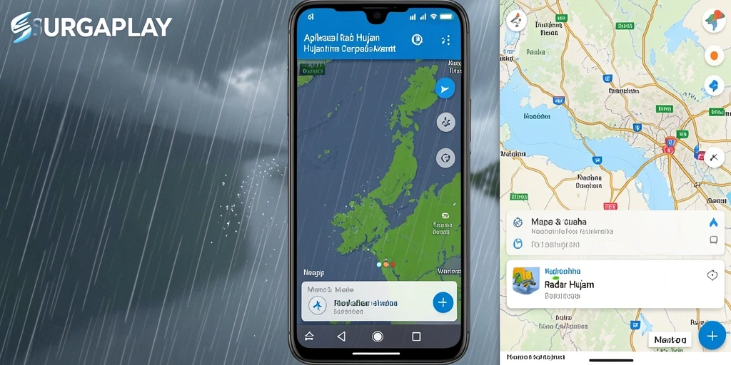 Antarmuka SURGAPLAY menampilkan radar hujan yang jelas dan informatif.