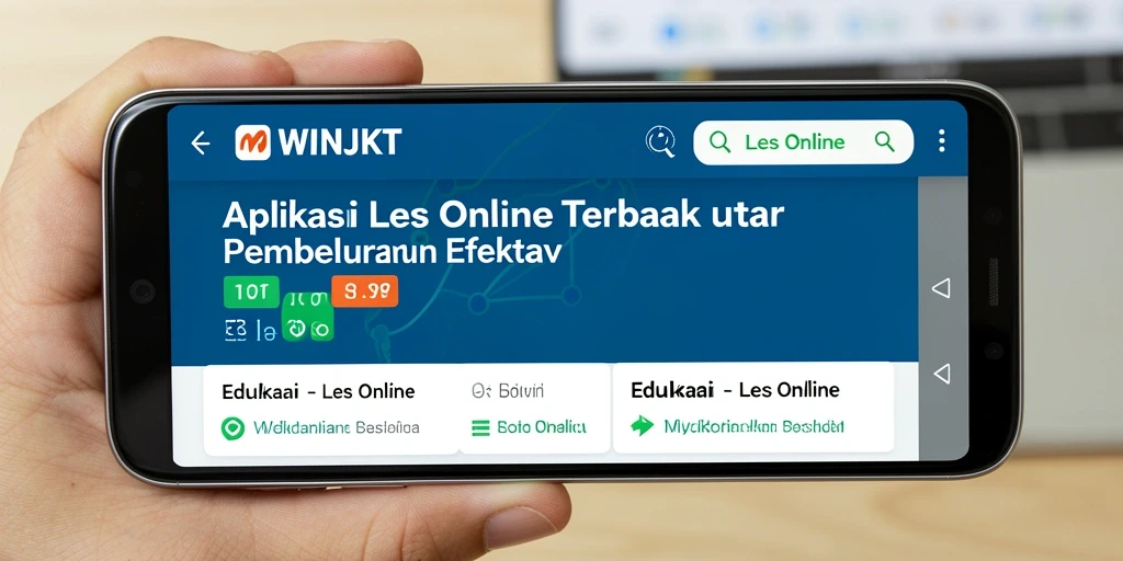Tampilan antarmuka aplikasi Les Online WINJKT yang intuitif dan menarik.